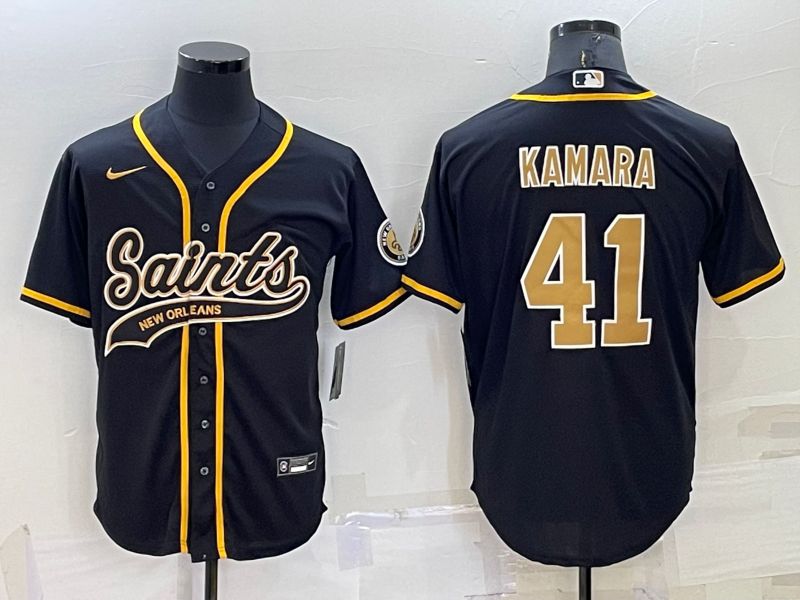 Men New Orleans Saints #41 Kamara Black 2022 Nike Co branded NFL Jersey
